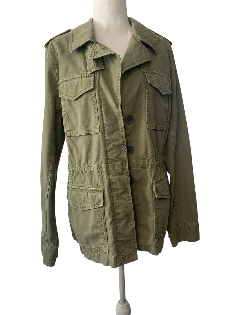 Madewell Olive Green Utility Jacket with Flap Pockets